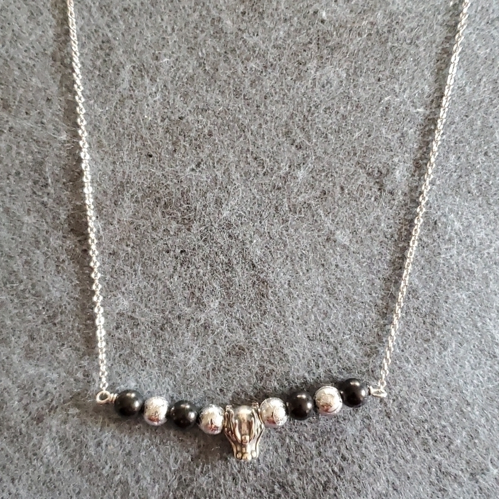 Shungite Sterling Silver Dragon Necklace Meteorite